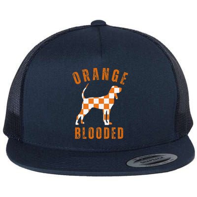 Vintage Orange Blooded Tennessee Dog Lover Tn Outfit Flat Bill Trucker Hat