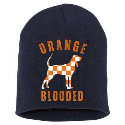 Vintage Orange Blooded Tennessee Dog Lover Tn Outfit Short Acrylic Beanie