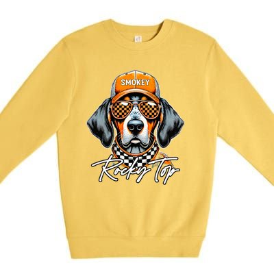 Vintage Orange Blooded Tennessee Dog Lover Premium Crewneck Sweatshirt