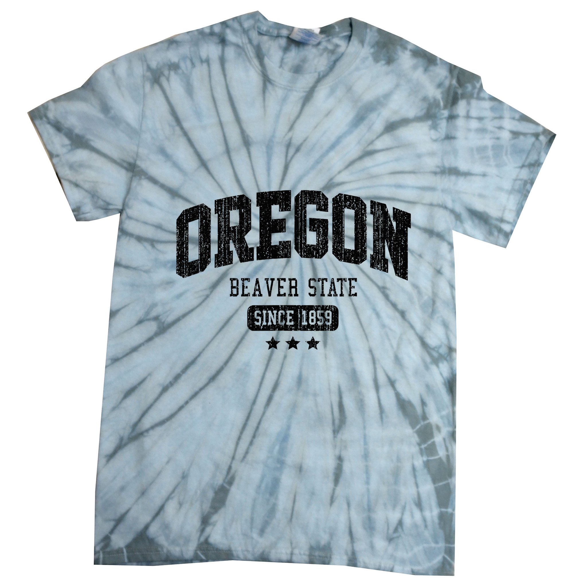 Vintage Oregon Beaver State Athletic Black Rough Tie-Dye T-Shirt