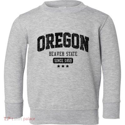 Vintage Oregon Beaver State Athletic Black Rough Toddler Sweatshirt