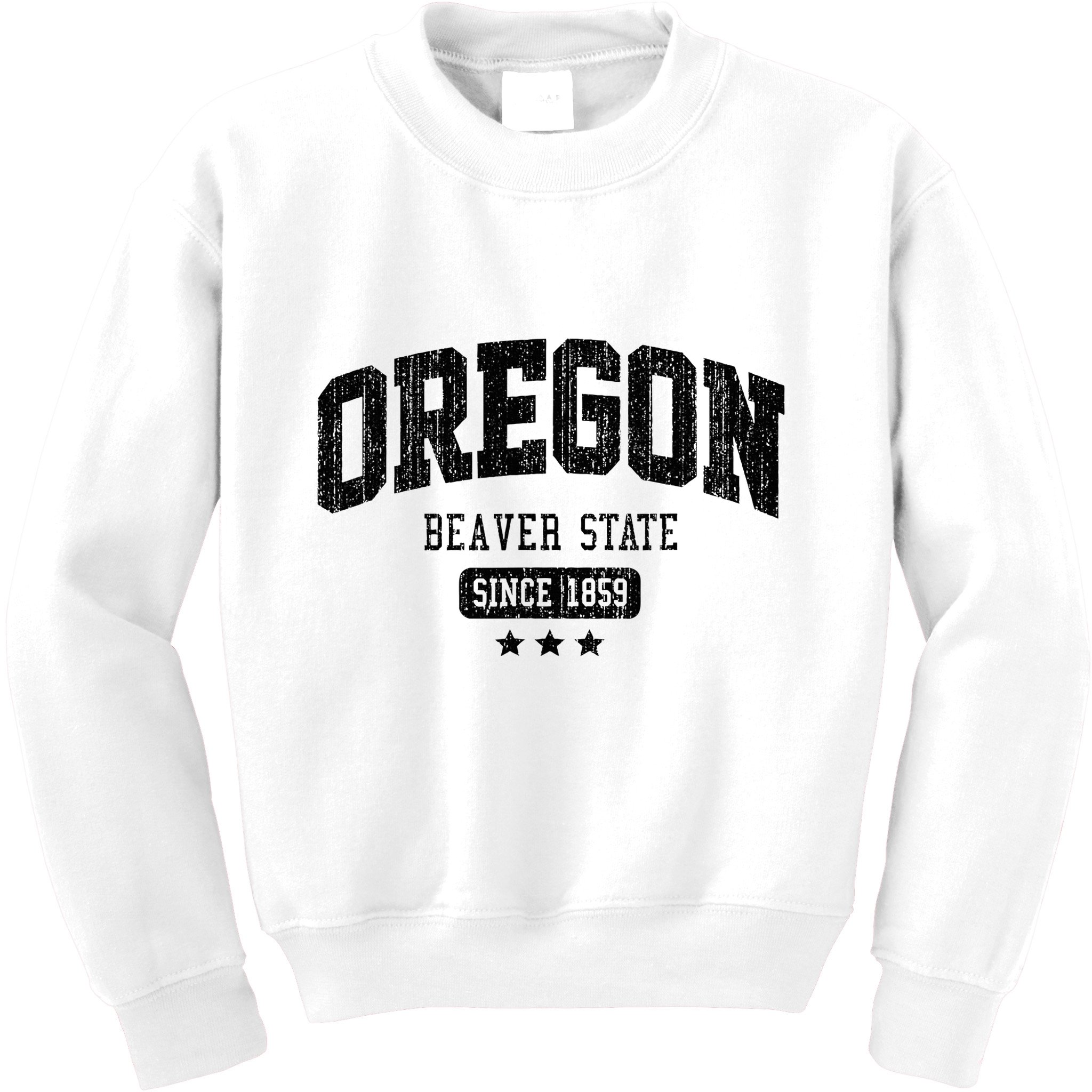 Vintage Oregon Beaver State Athletic Black Rough Kids Sweatshirt