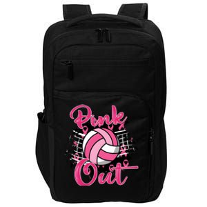 Volleyball Out Breast Cancer Awareness Impact Tech Backpack