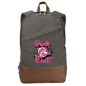 Volleyball Out Breast Cancer Awareness Cotton Canvas Backpack