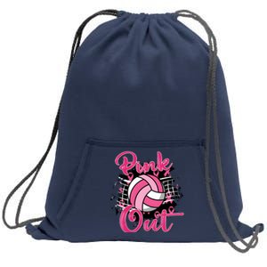 Volleyball Out Breast Cancer Awareness Sweatshirt Cinch Pack Bag