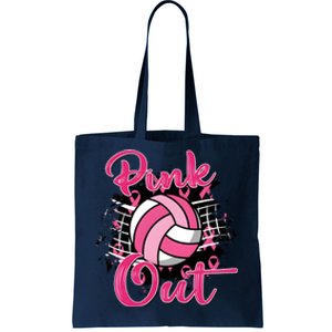 Volleyball Out Breast Cancer Awareness Tote Bag