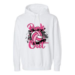 Volleyball Out Breast Cancer Awareness Garment-Dyed Fleece Hoodie