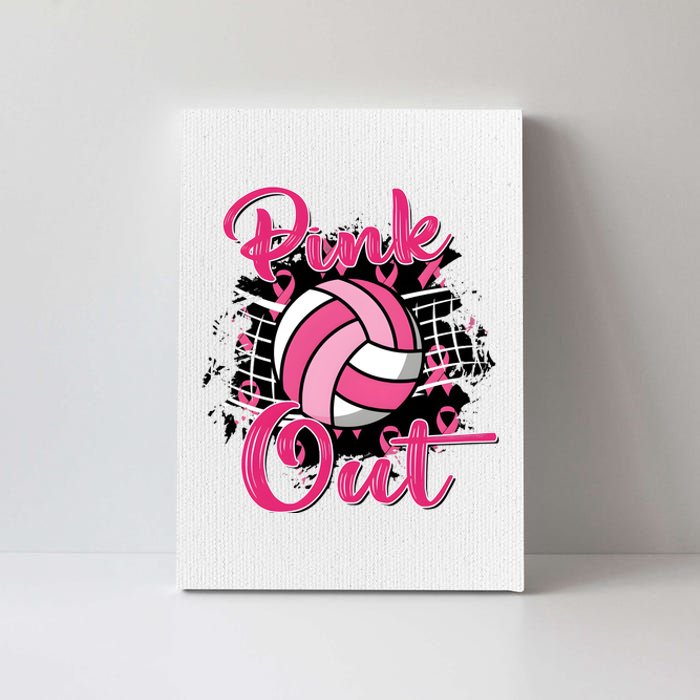 Volleyball Out Breast Cancer Awareness Canvas