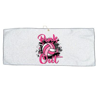 Volleyball Out Breast Cancer Awareness Large Microfiber Waffle Golf Towel