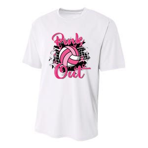 Volleyball Out Breast Cancer Awareness Youth Performance Sprint T-Shirt