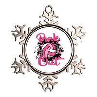 Volleyball Out Breast Cancer Awareness Metallic Star Ornament