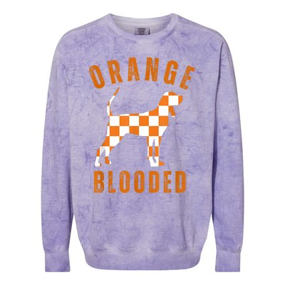 Vintage Orange Blooded Tennessee Dog Lover Tn Outfit Colorblast Crewneck Sweatshirt