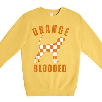 Vintage Orange Blooded Tennessee Dog Lover Tn Outfit Premium Crewneck Sweatshirt