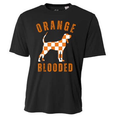 Vintage Orange Blooded Tennessee Dog Lover Tn Outfit Cooling Performance Crew T-Shirt