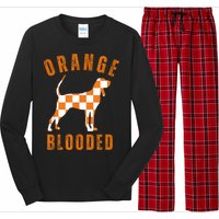 Vintage Orange Blooded Tennessee Dog Lover Tn Outfit Long Sleeve Pajama Set