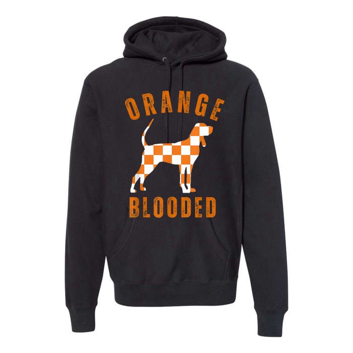 Vintage Orange Blooded Tennessee Dog Lover Tn Outfit Premium Hoodie