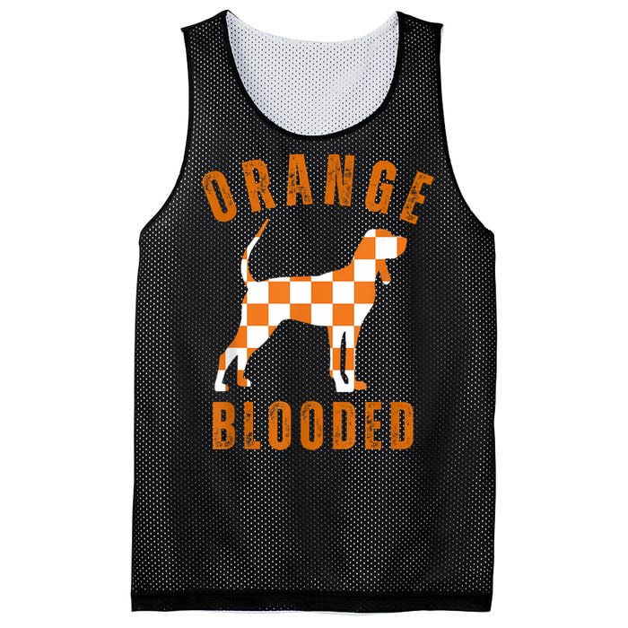 Vintage Orange Blooded Tennessee Dog Lover Tn Outfit Mesh Reversible Basketball Jersey Tank