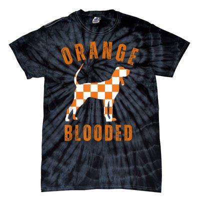 Vintage Orange Blooded Tennessee Dog Lover Tn Outfit Tie-Dye T-Shirt