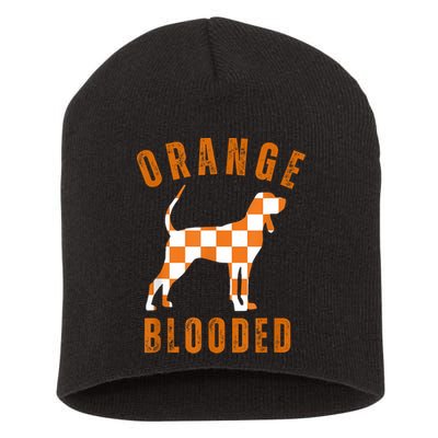 Vintage Orange Blooded Tennessee Dog Lover Tn Outfit Short Acrylic Beanie