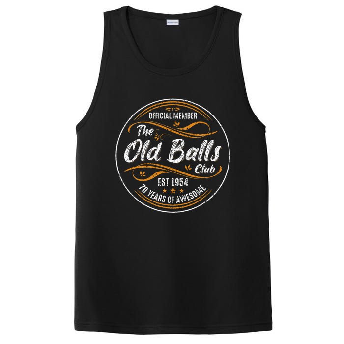 Vintage Old Balls Club 70 Years Old 70th Birthday 1954 Funny PosiCharge Competitor Tank