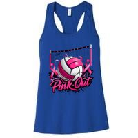 Volleyball Out Breast Cancer Awareness Ribbon Women's Racerback Tank