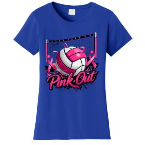 Volleyball Out Breast Cancer Awareness Ribbon Women's T-Shirt