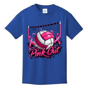 Volleyball Out Breast Cancer Awareness Ribbon Kids T-Shirt