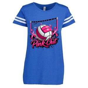 Volleyball Out Breast Cancer Awareness Ribbon Enza Ladies Jersey Football T-Shirt