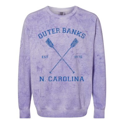 Vintage O.U.T.E.R B.A.N.K.S North Carolina Vacation Colorblast Crewneck Sweatshirt