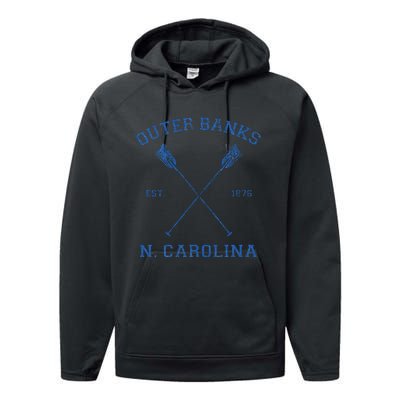 Vintage O.U.T.E.R B.A.N.K.S North Carolina Vacation Performance Fleece Hoodie