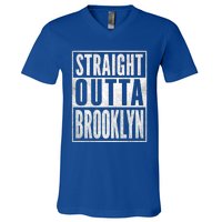 Vintage Of Brooklyn Distressed Straight Outta Brooklyn Gift V-Neck T-Shirt