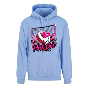 Volleyball Out Breast Cancer Awareness Ribbon Unisex Surf Hoodie