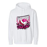 Volleyball Out Breast Cancer Awareness Ribbon Garment-Dyed Fleece Hoodie