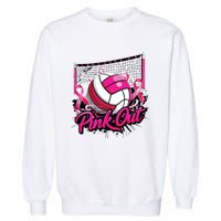 Volleyball Out Breast Cancer Awareness Ribbon Garment-Dyed Sweatshirt