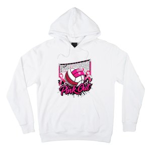 Volleyball Out Breast Cancer Awareness Ribbon Hoodie