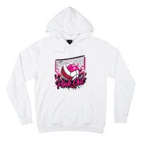 Volleyball Out Breast Cancer Awareness Ribbon Hoodie