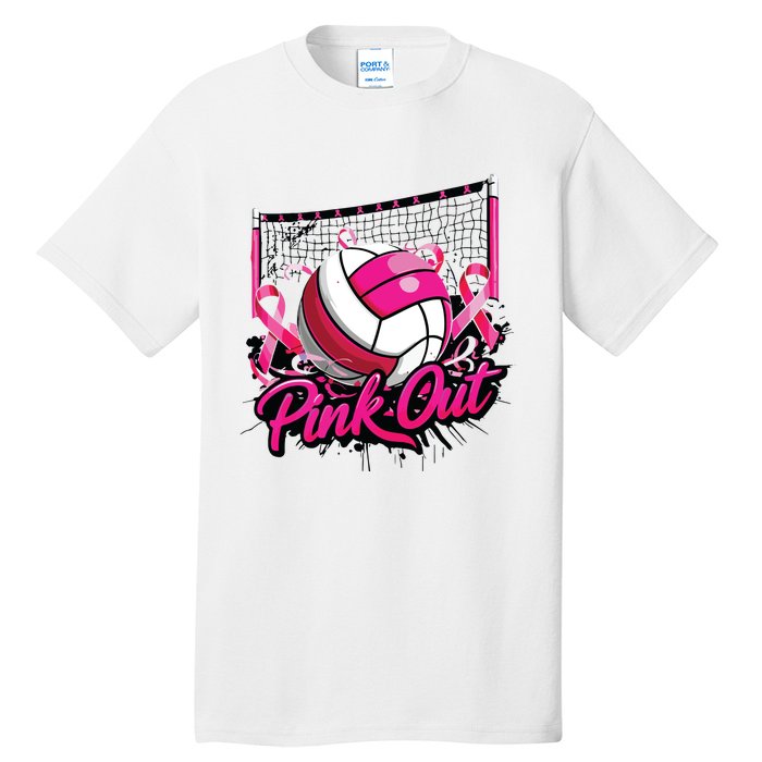 Volleyball Out Breast Cancer Awareness Ribbon Tall T-Shirt