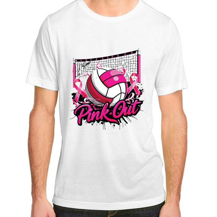 Volleyball Out Breast Cancer Awareness Ribbon Adult ChromaSoft Performance T-Shirt