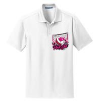 Volleyball Out Breast Cancer Awareness Ribbon Dry Zone Grid Polo