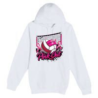 Volleyball Out Breast Cancer Awareness Ribbon Premium Pullover Hoodie