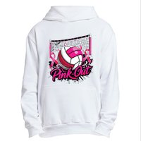 Volleyball Out Breast Cancer Awareness Ribbon Urban Pullover Hoodie