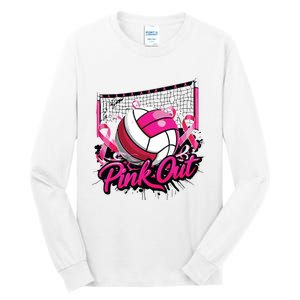 Volleyball Out Breast Cancer Awareness Ribbon Tall Long Sleeve T-Shirt