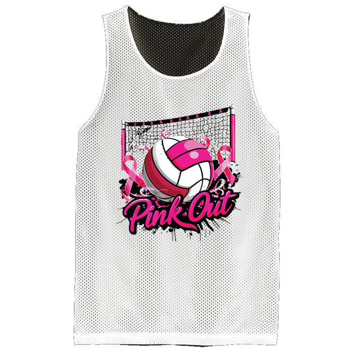 Volleyball Out Breast Cancer Awareness Ribbon Mesh Reversible Basketball Jersey Tank