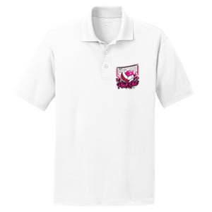 Volleyball Out Breast Cancer Awareness Ribbon PosiCharge RacerMesh Polo