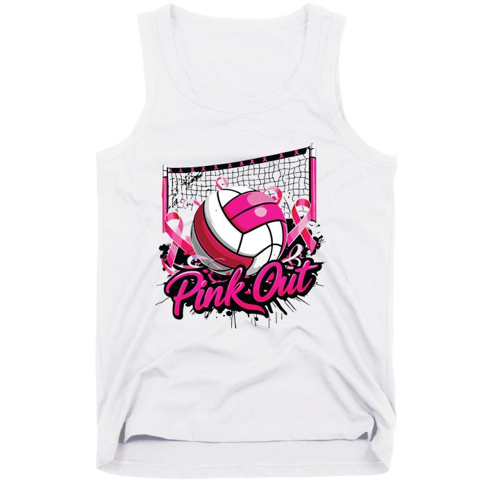 Volleyball Out Breast Cancer Awareness Ribbon Tank Top