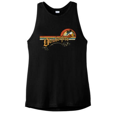 Vintage Oktoberfest Beer Drinking Party Oktoberfest Party Ladies PosiCharge Tri-Blend Wicking Tank