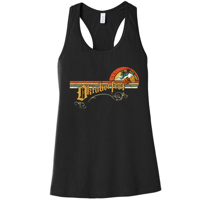 Vintage Oktoberfest Beer Drinking Party Oktoberfest Party Women's Racerback Tank