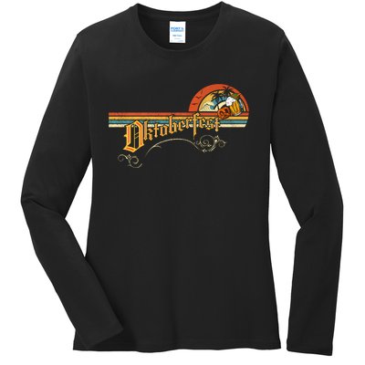 Vintage Oktoberfest Beer Drinking Party Oktoberfest Party Ladies Long Sleeve Shirt