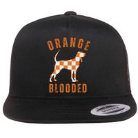 Vintage Orange Blooded Tennessee Dog Lover Tn Outfit Flat Bill Trucker Hat