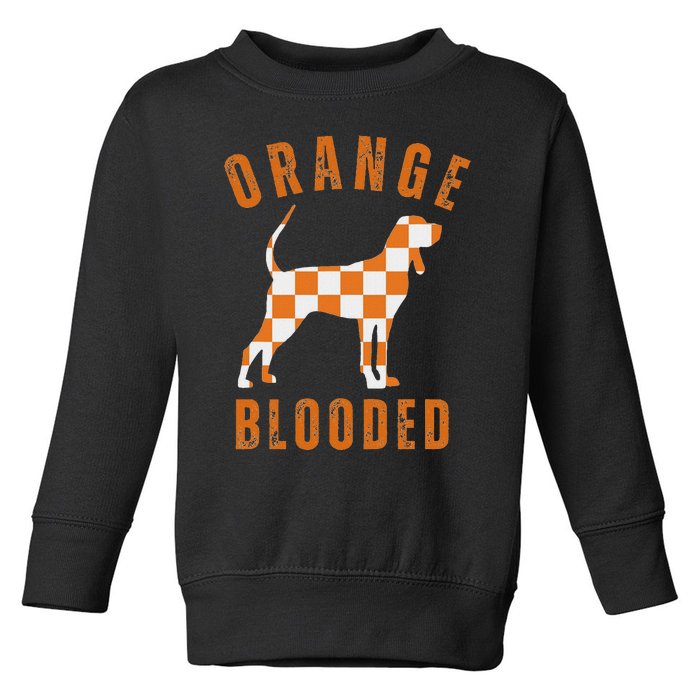 Vintage Orange Blooded Tennessee Dog Lover Tn Outfit Toddler Sweatshirt